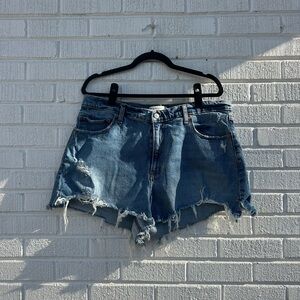 Abercrombie & Fitch Distressed Blue Denim Cutoff Shorts